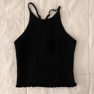 SO Black Halter Crop Top